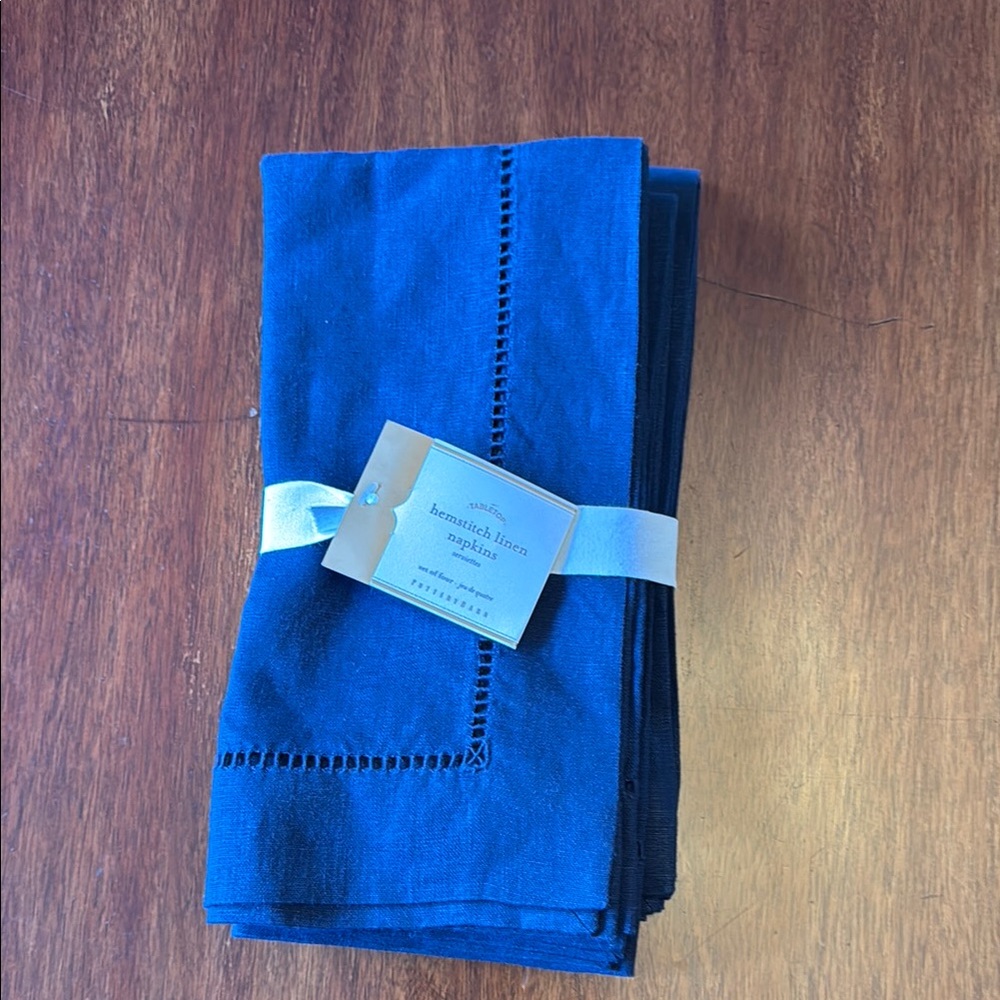 NWT Pottery Barn navy linen napkins. $30